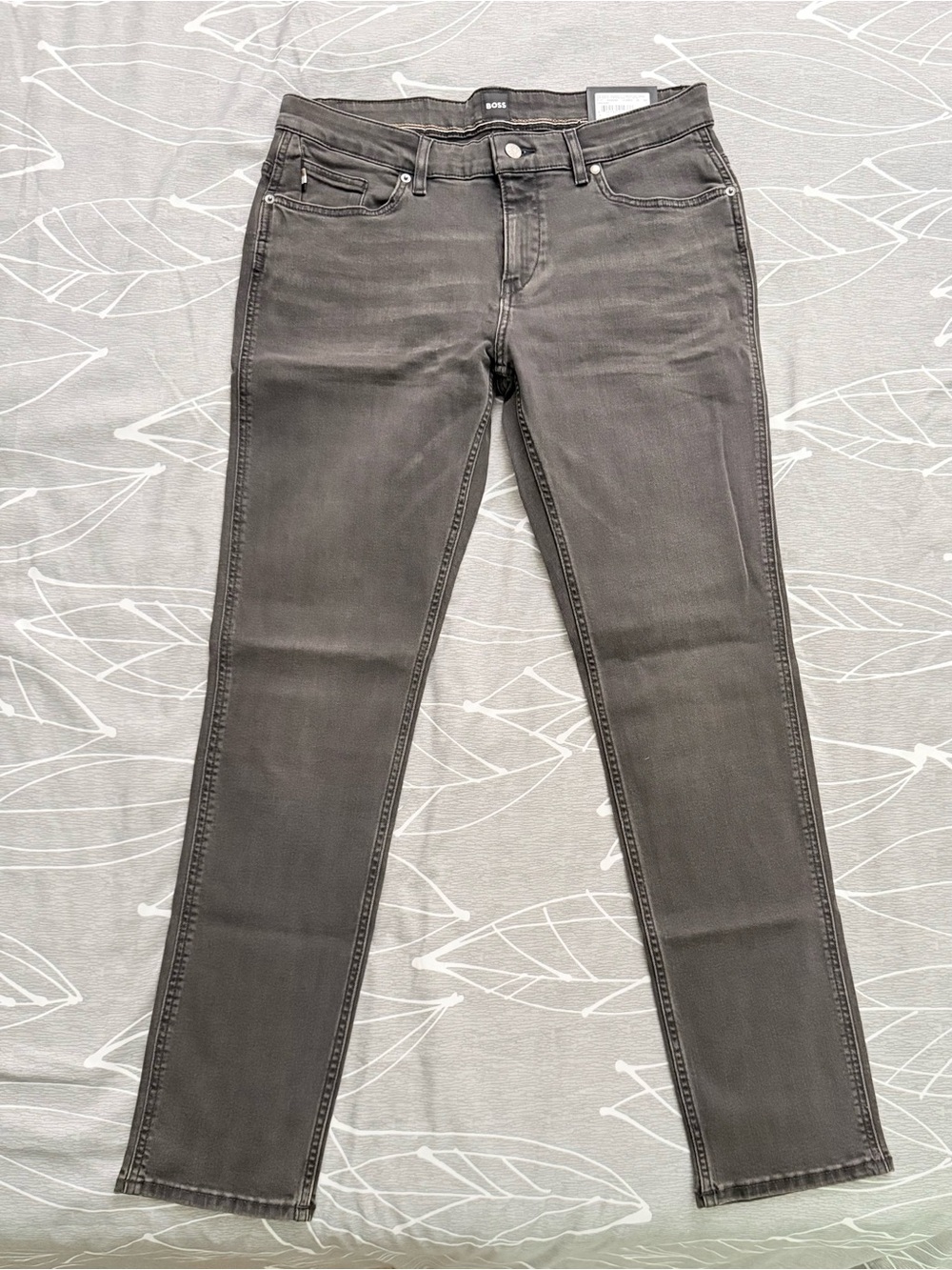 Hugo Boss Men Slim  Jeans in Charcoal Gray